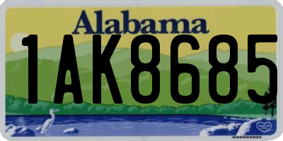 AL license plate 1AK8685