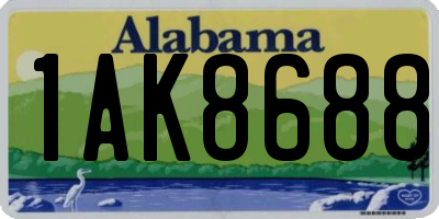 AL license plate 1AK8688