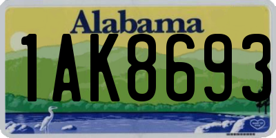 AL license plate 1AK8693