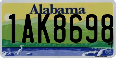AL license plate 1AK8698