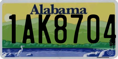 AL license plate 1AK8704