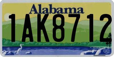 AL license plate 1AK8712