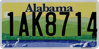 AL license plate 1AK8714