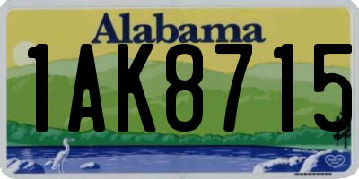 AL license plate 1AK8715