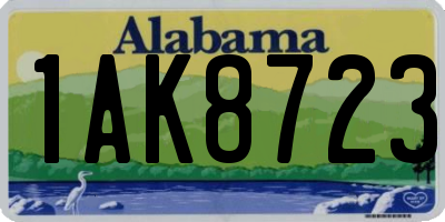 AL license plate 1AK8723