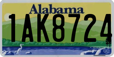 AL license plate 1AK8724