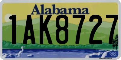 AL license plate 1AK8727