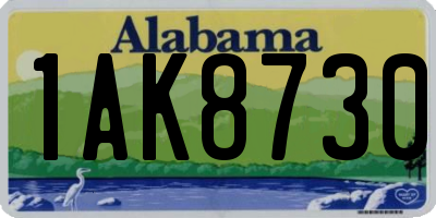 AL license plate 1AK8730