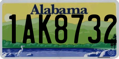 AL license plate 1AK8732