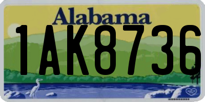 AL license plate 1AK8736