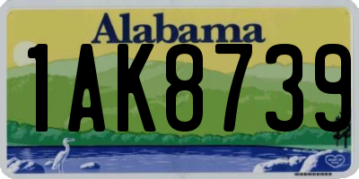 AL license plate 1AK8739