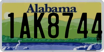 AL license plate 1AK8744