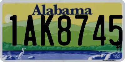 AL license plate 1AK8745