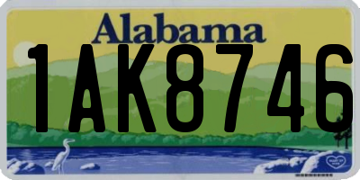 AL license plate 1AK8746