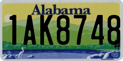 AL license plate 1AK8748