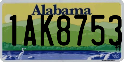 AL license plate 1AK8753