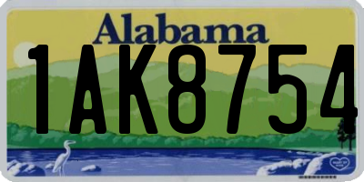 AL license plate 1AK8754