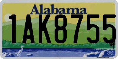 AL license plate 1AK8755