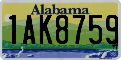 AL license plate 1AK8759