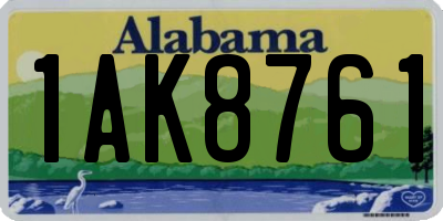 AL license plate 1AK8761