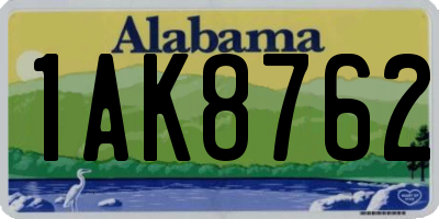 AL license plate 1AK8762