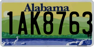 AL license plate 1AK8763