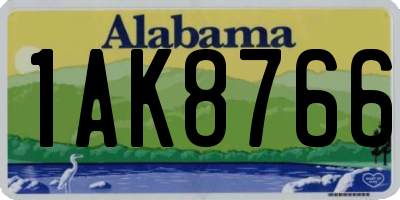 AL license plate 1AK8766