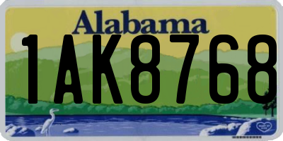 AL license plate 1AK8768