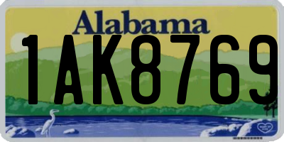 AL license plate 1AK8769