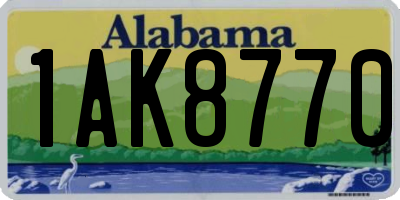 AL license plate 1AK8770