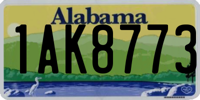 AL license plate 1AK8773