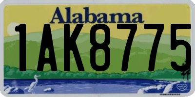 AL license plate 1AK8775