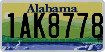 AL license plate 1AK8778
