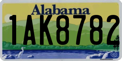AL license plate 1AK8782