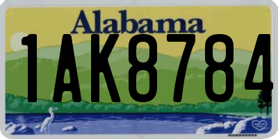 AL license plate 1AK8784