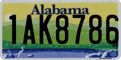 AL license plate 1AK8786
