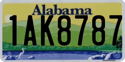 AL license plate 1AK8787