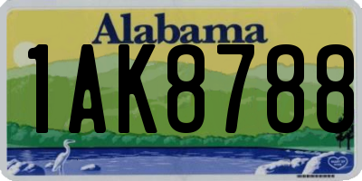 AL license plate 1AK8788