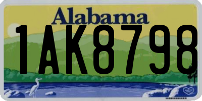 AL license plate 1AK8798