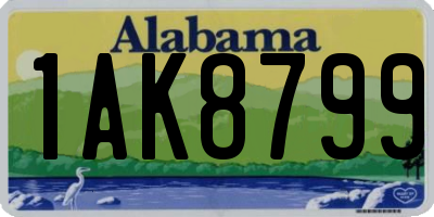 AL license plate 1AK8799