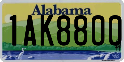 AL license plate 1AK8800