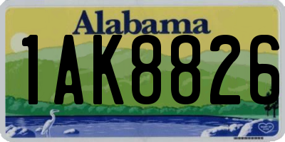 AL license plate 1AK8826