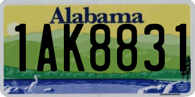 AL license plate 1AK8831