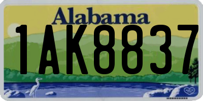 AL license plate 1AK8837