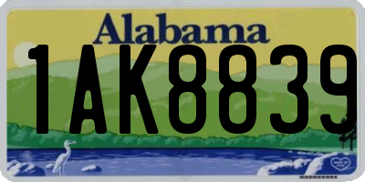 AL license plate 1AK8839