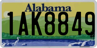 AL license plate 1AK8849