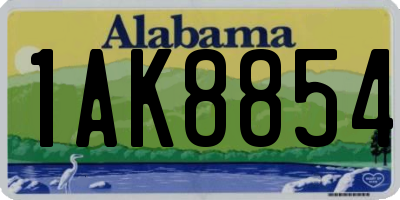 AL license plate 1AK8854