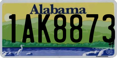 AL license plate 1AK8873