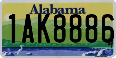 AL license plate 1AK8886