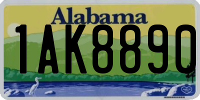 AL license plate 1AK8890